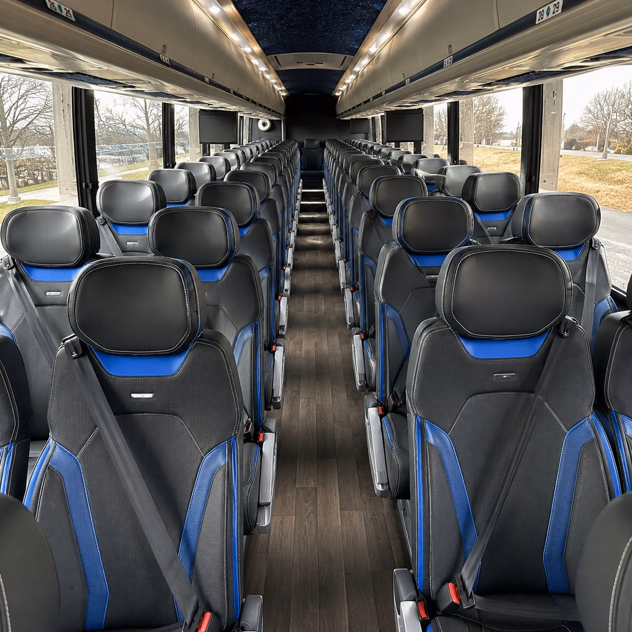costa mesa charter bus interior